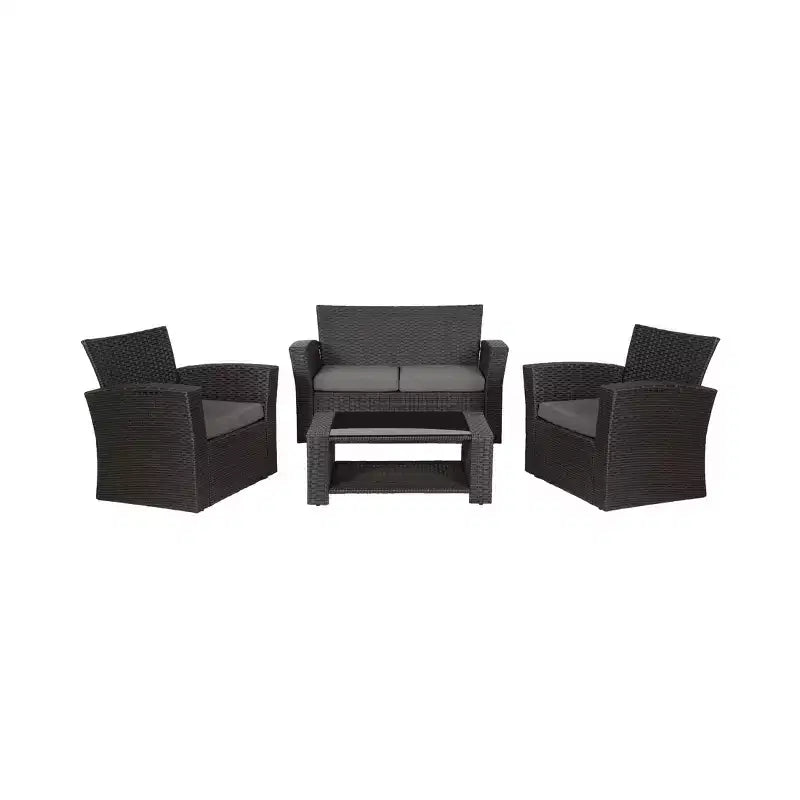 WestinTrends 4-Piece Modern Patio Conversation Sofa Set with Cushions