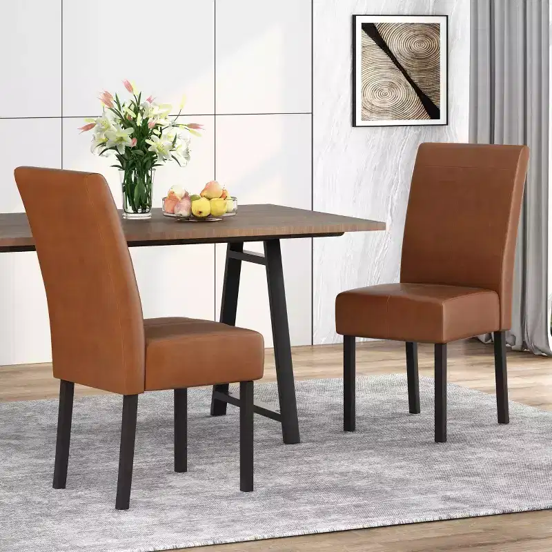 MAYEERTY Set of 2 Pertica KD Dining Chairs, Detachable Design Solid Frame, Dining Room