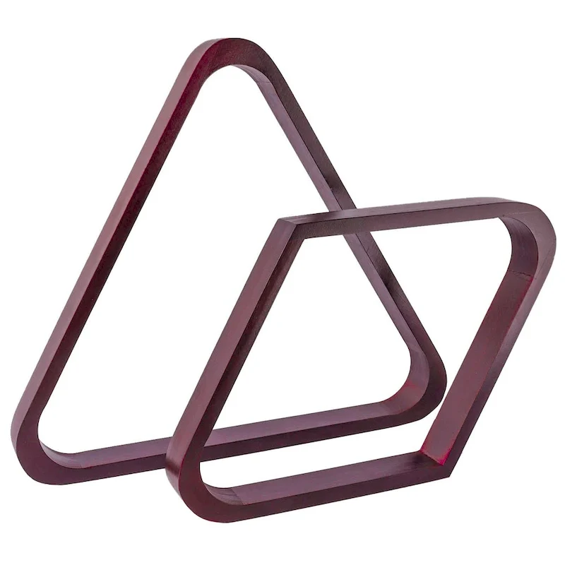 GSE Mahogany Solid Wood Billiard 8-Ball Triangle/9-Ball Diamond Pool Ball Racks for 2-1/4 Pool Balls