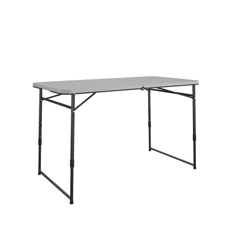 4 ft. Fold-in-Half Portable Utility Table, Gray