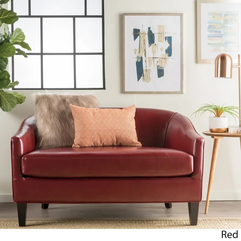 Justine Faux Leather Loveseat by Christopher Knight Home