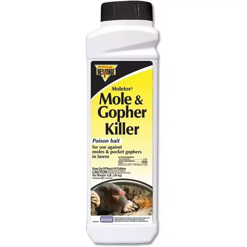 Bonide Moletox Mole & Gopher Killer Powerful Zinc Phosphide Bait for Lawn Pest Control, 1 lb