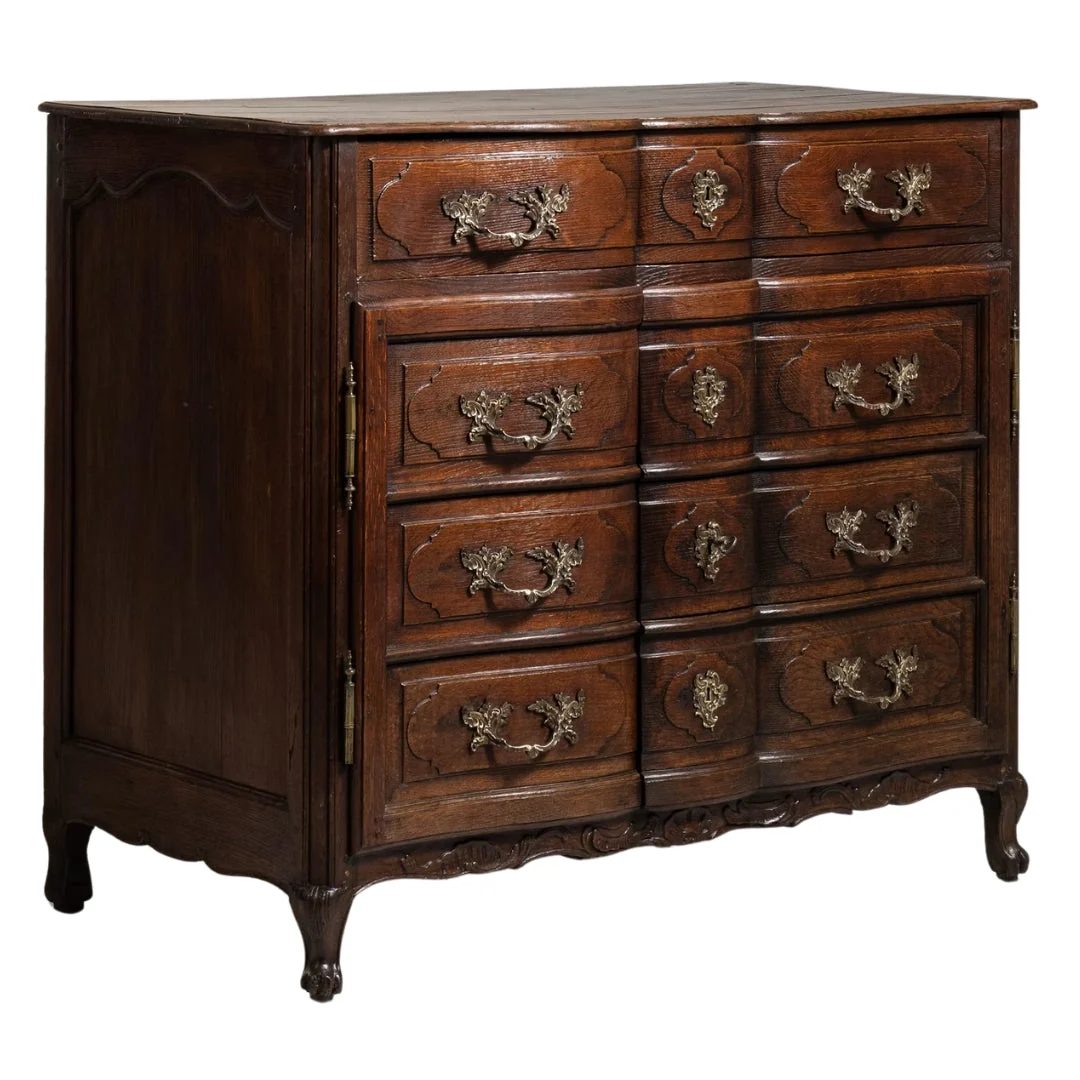 Chateau Provence Walnut Bombe Chest, Circa 1800