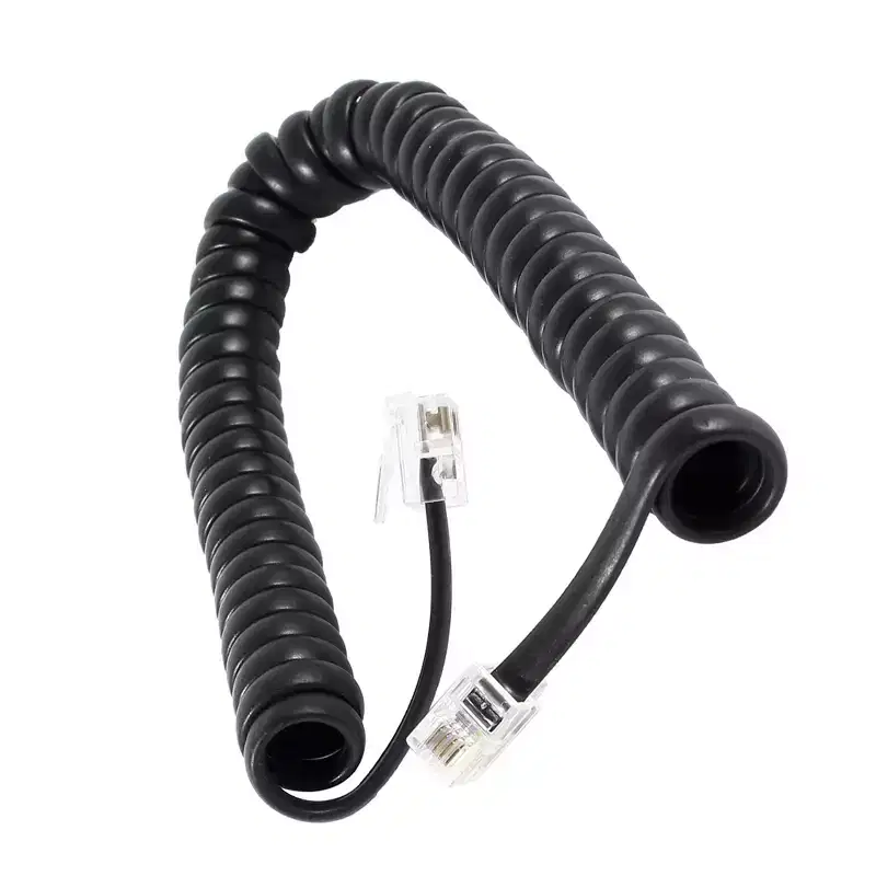 Unique Bargains Plastic Durable Reliable High Elasticity Telephone Cable 79 Length Uncoiled Black 1 Pc