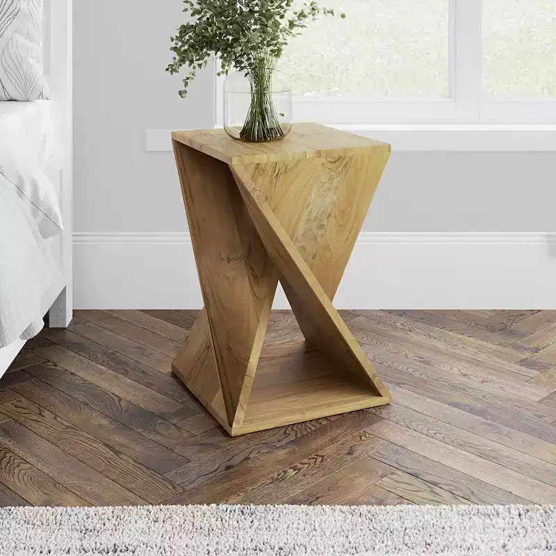 Jofran,Global Archive Solid Mango Hardwood Modern Angled Jasper Table