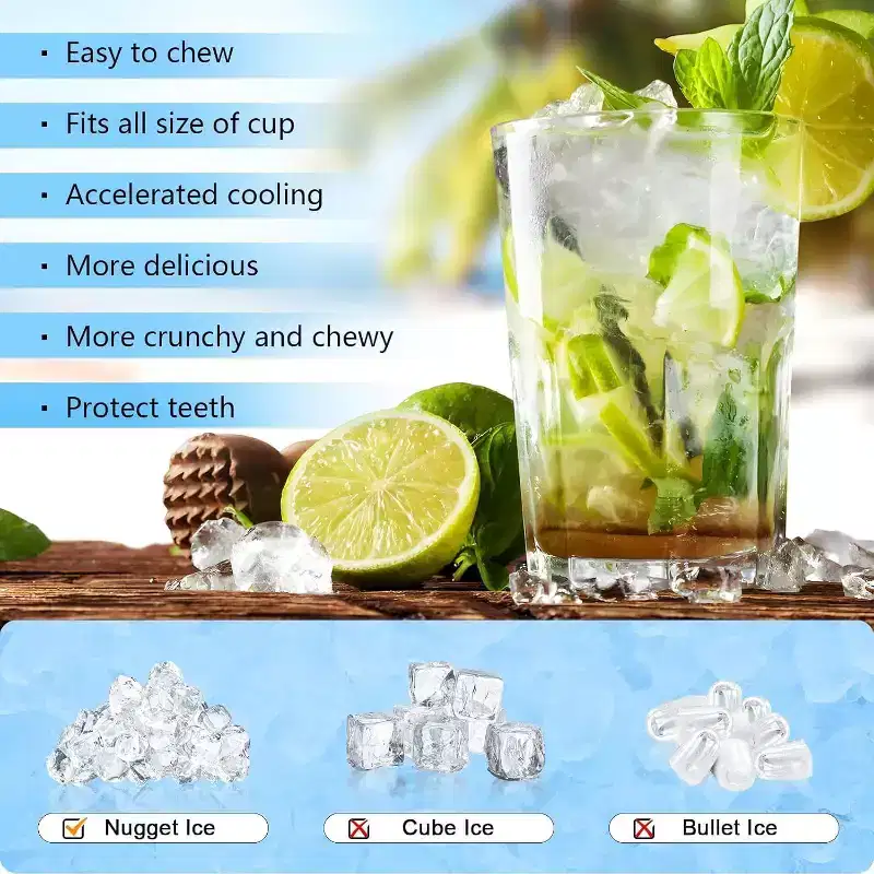 ZAFRO Nugget Ice Maker Countertop,35Lbs/24H Pellet Ice Machine with Chewable Ice, Self-Cleaning, One Button Operation,for Home/Kitchen/Camping