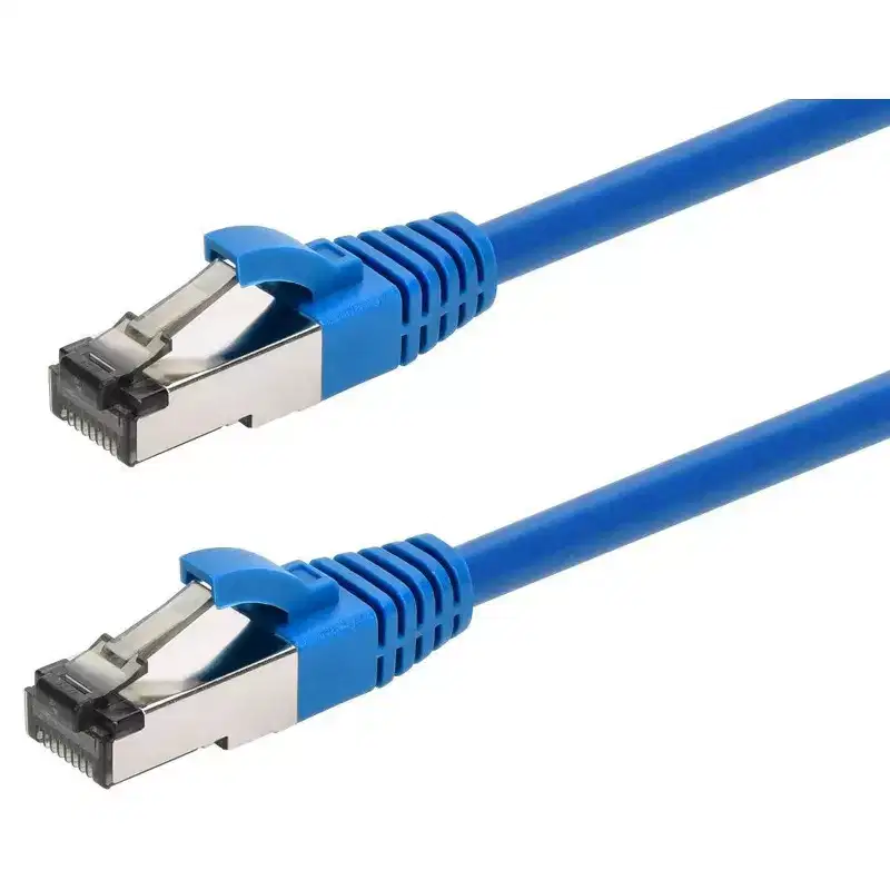 Monoprice Cat8 Patch Cable - 30 Feet - Blue | Double Shielded (S/FTP), 28AWG, 2GHz, 40G, Pure Bare Copper, Snagless RJ45, Ethernet Cable