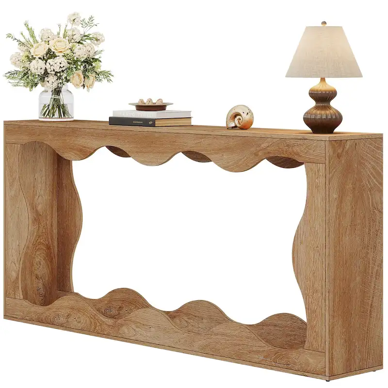 2-tier Wood Console Sofa Table for Entryway Living Room