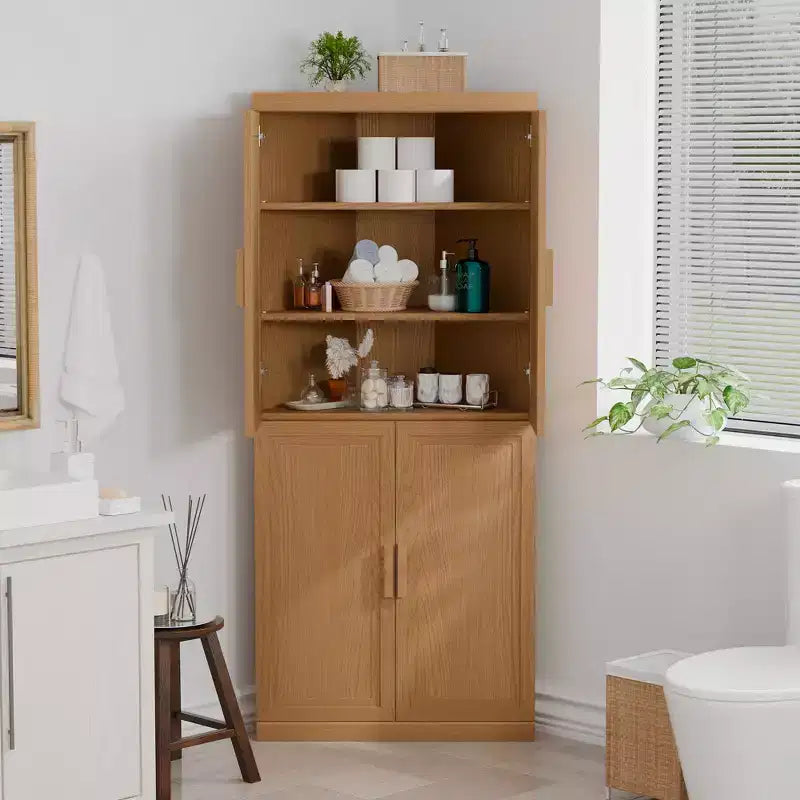 MAYEERTY Modern 4 Doors Utility Storage Cabinets Efficient Storage for Living Room Dining Room Bedroom Beige 2 Piece