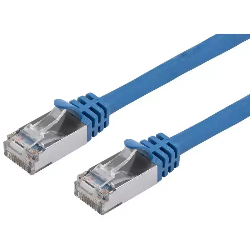 Monoprice Cat7 Ethernet Patch Cable - 7 feet - Blue | Flexboot RJ45 Stranded 600Mhz S/FTP CMX Pure Bare Copper Wire 26AWG - Entegrade Series