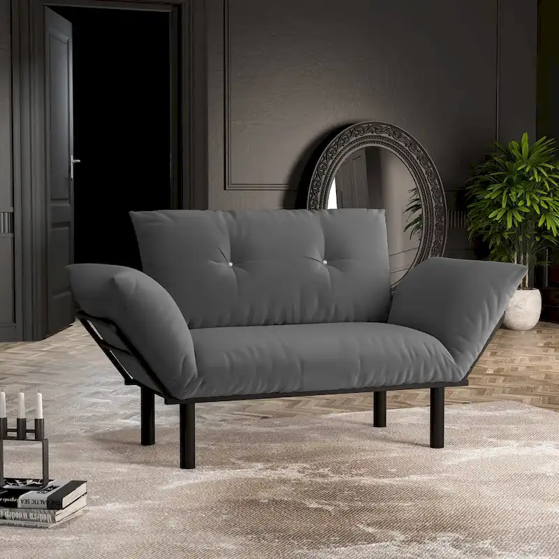 Extra-wide Modern Loveseat with Metal Legs