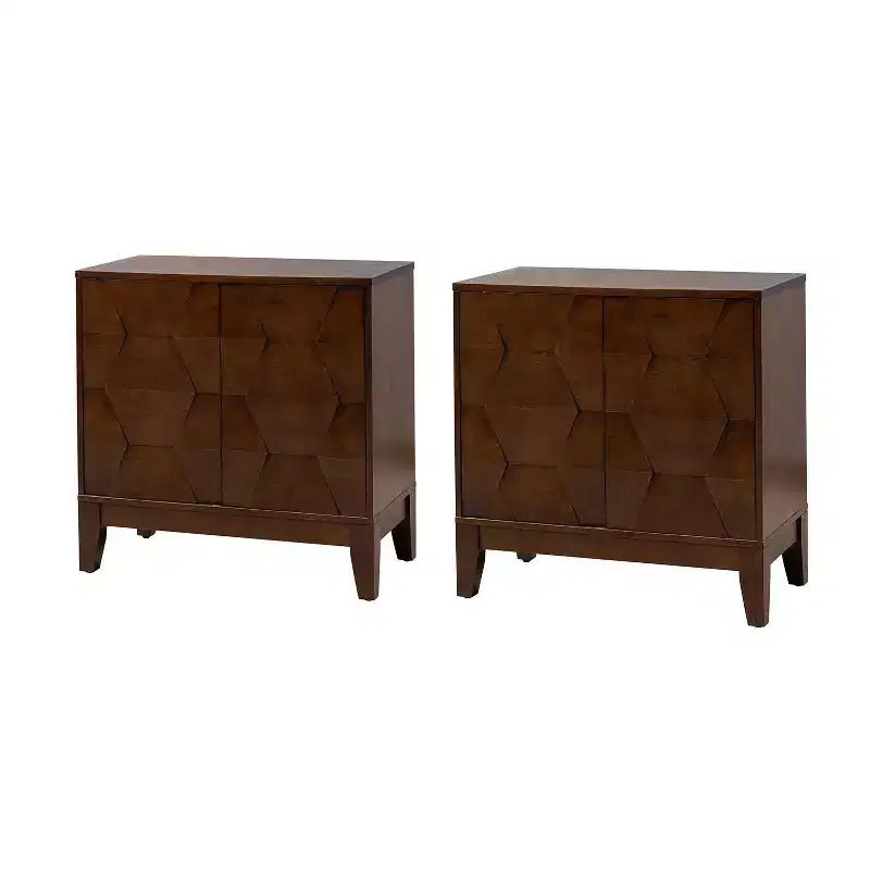 Set of 2 Lucinda 30'' Tall 2 - Door Accent Cabinet with Adjustable Shelves | HULALA HOME