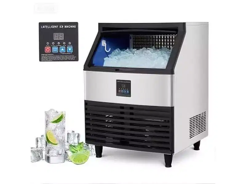 High-Volume Automatic Ice Maker, 130LBS Daily Production, Perfect for Fast Food Shop Coffee Store