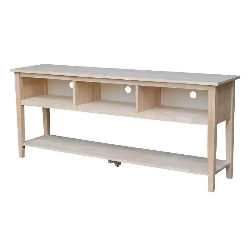 TV Stand for TVs up to 80" Light Brown: Solid Wood, Unfinished