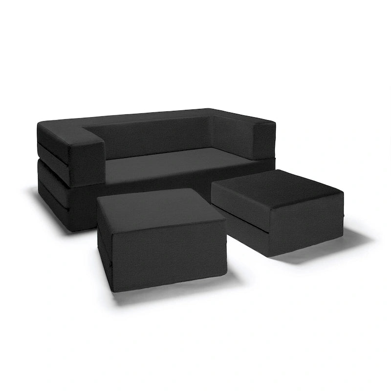 Jaxx Zipline Convertible Queen-size Sleeper Loveseat and Ottoman Set