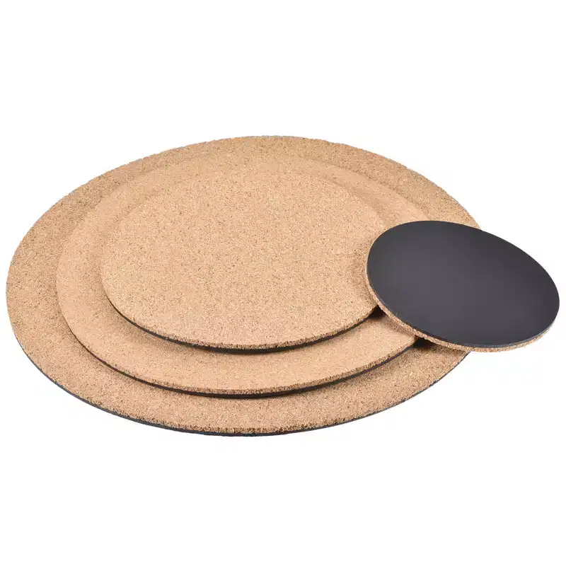 Unique Bargains Home Garden Round Plastic Absorbent Waterproof Cork Plant Pot Mat 4 6 8 10 Inch 4 in 1 Set