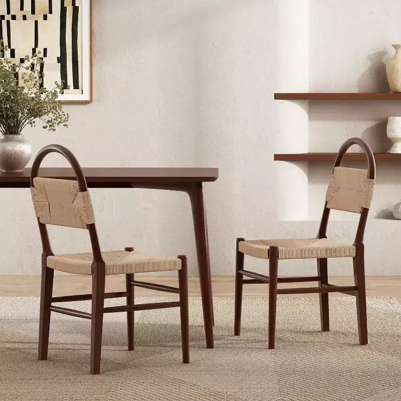 Christopher Knight Home Rhea Rustic Woven Rubberwood Dining Chairs (Set of 2)
