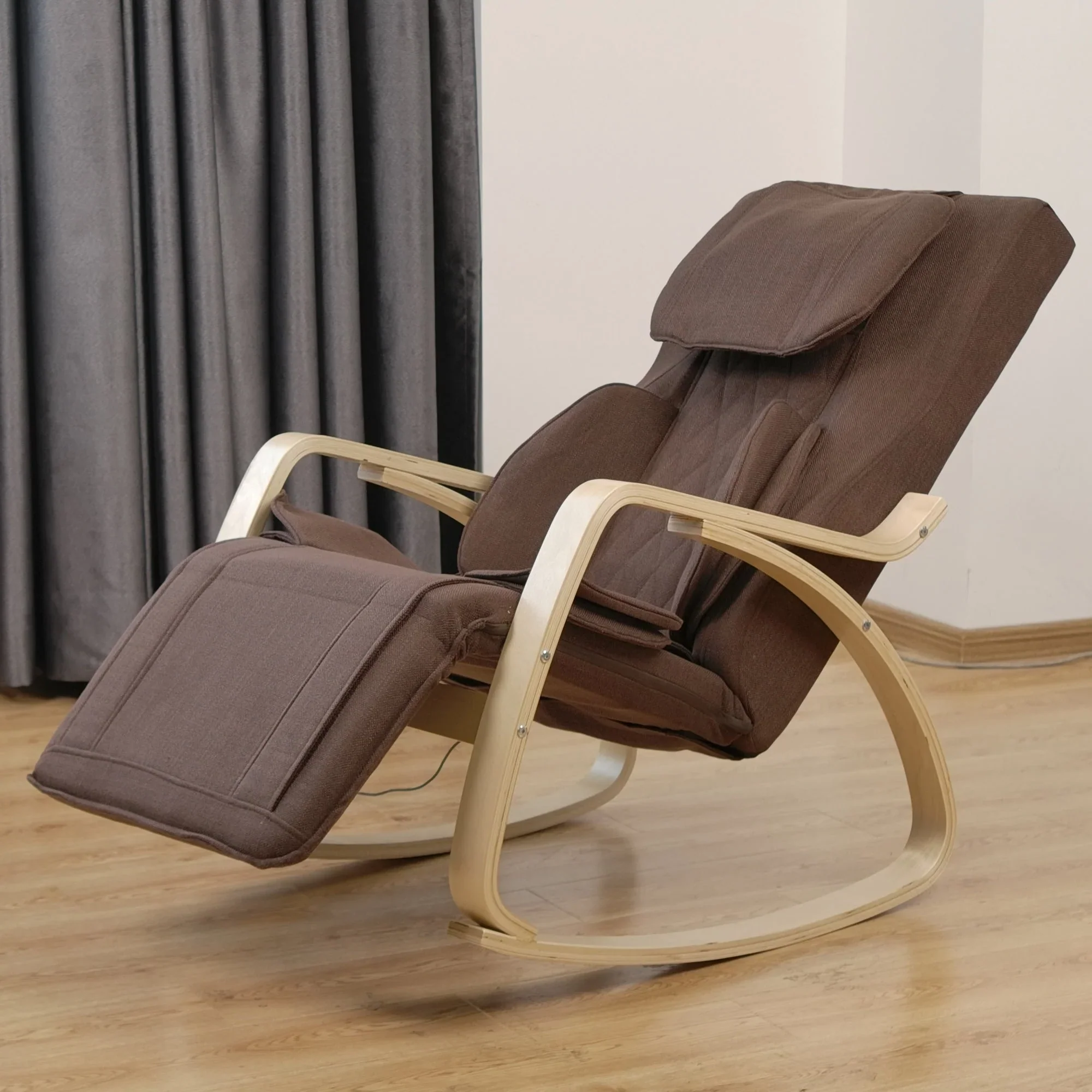 Full Massage Function Recliner Air Pressure Relaxation Chair Adjustable Rocking Chair with Cotton Fabric Cushion