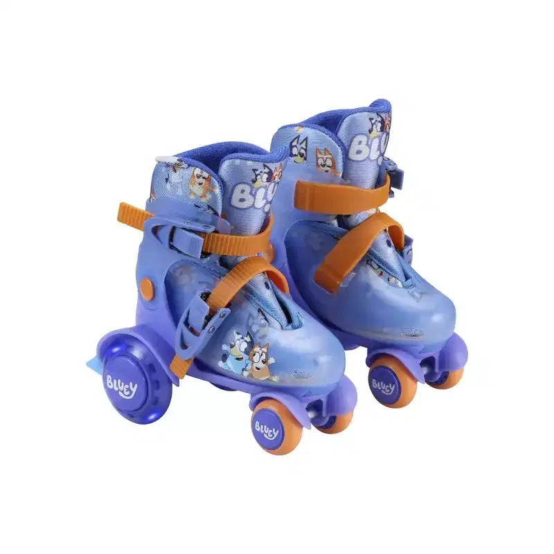 Bluey Kids Trainer Skates - Light Up Wheels, ABEC 5 Bearings, Durable PVC Material