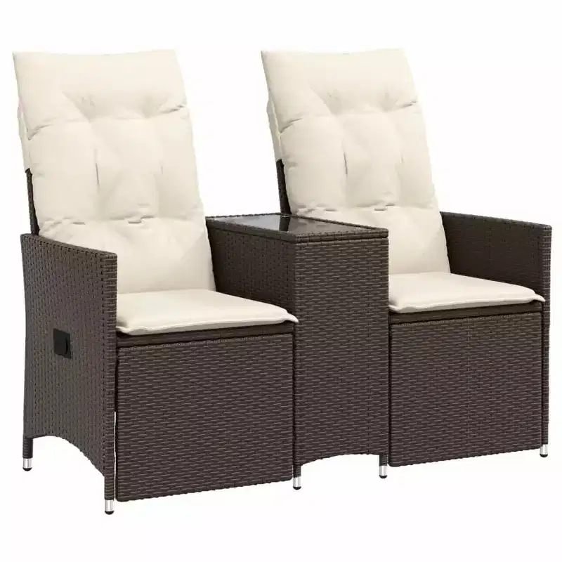 vidaXL Reclining Garden Sofa Brown