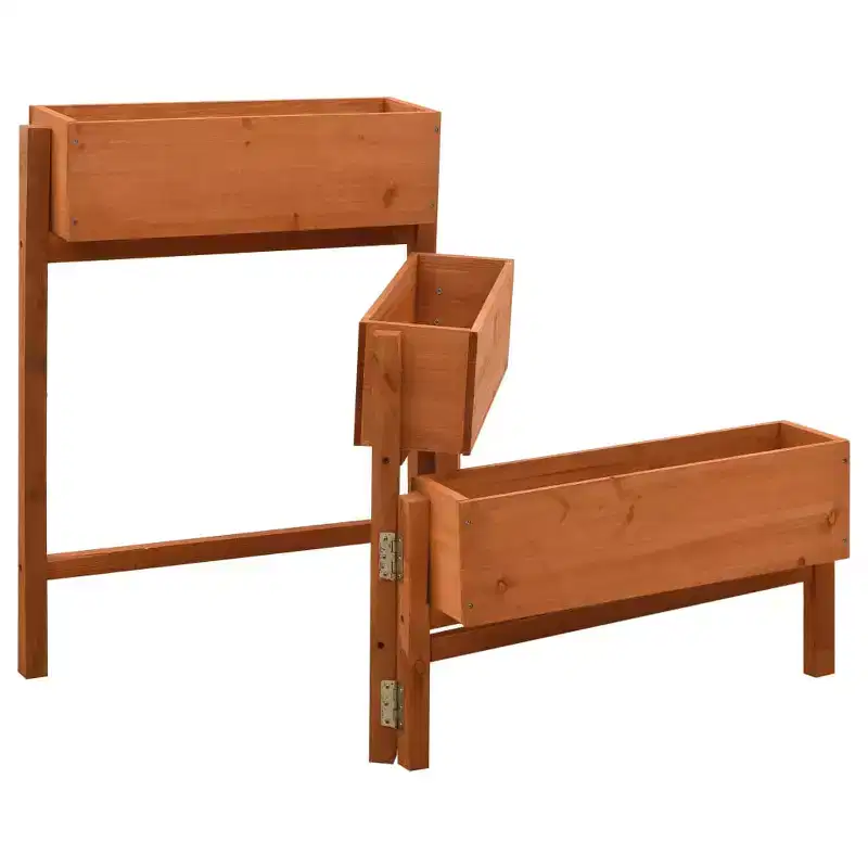 Planter Orange Solid Firwood Medium Foldable Planter