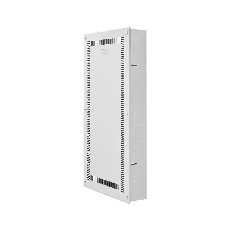 VEVOR Structured Media Enclosure, 28-Inch, Recessed in-Wall Media Box with Cover, Wall-Mount Cable Management Box Kit, Cold-Rolled Steel, White