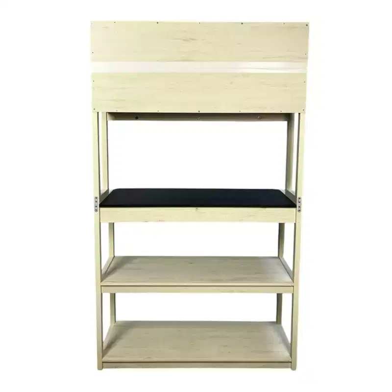 VIYET 67 5-Tier Bakers Rack (Black & White), Particle Board Kitchen Storage Shelf (Microwave Stand & Coffee Bar Organizer)