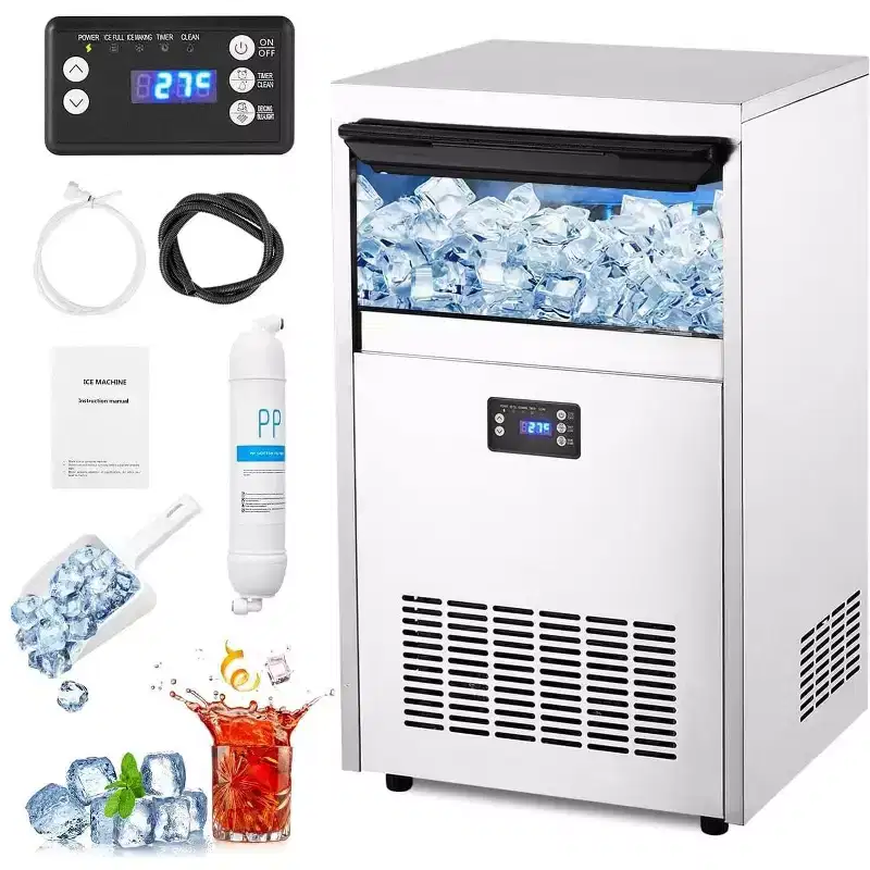 Commercial Ice Maker Machine,IStainless Steel Construction, Self Cleaning Ice Maker for Home Bar
