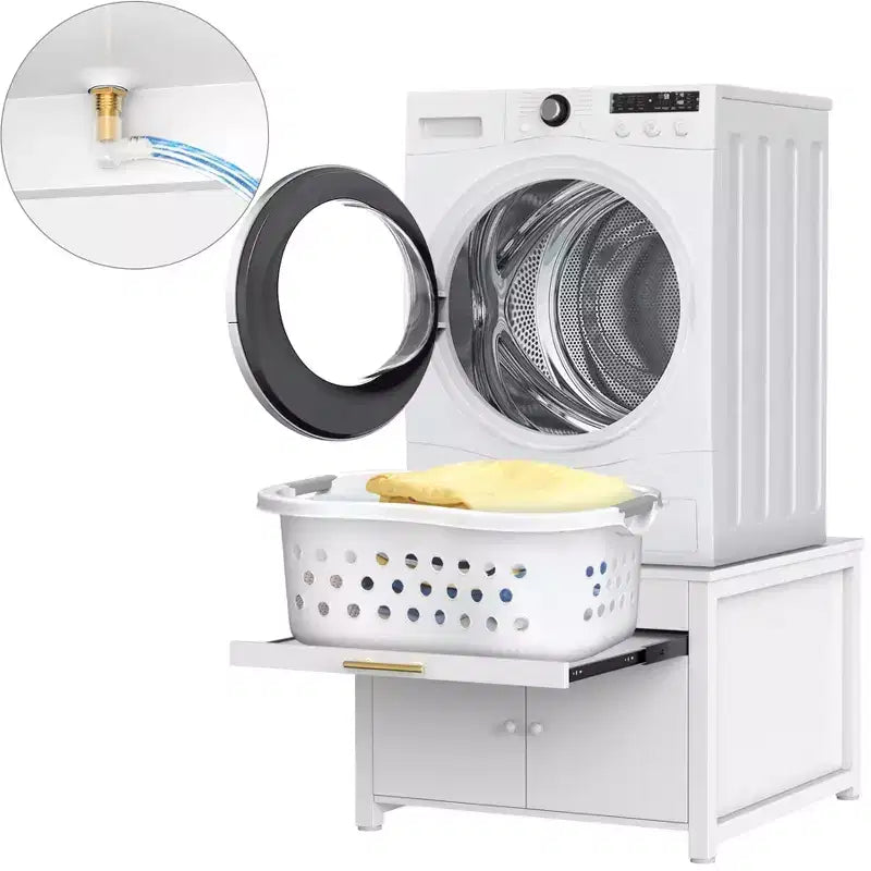 Black / White Heavy-Duty Metal Washer & Dryer Pedestal Stand – Single Unit, Anti-Vibration