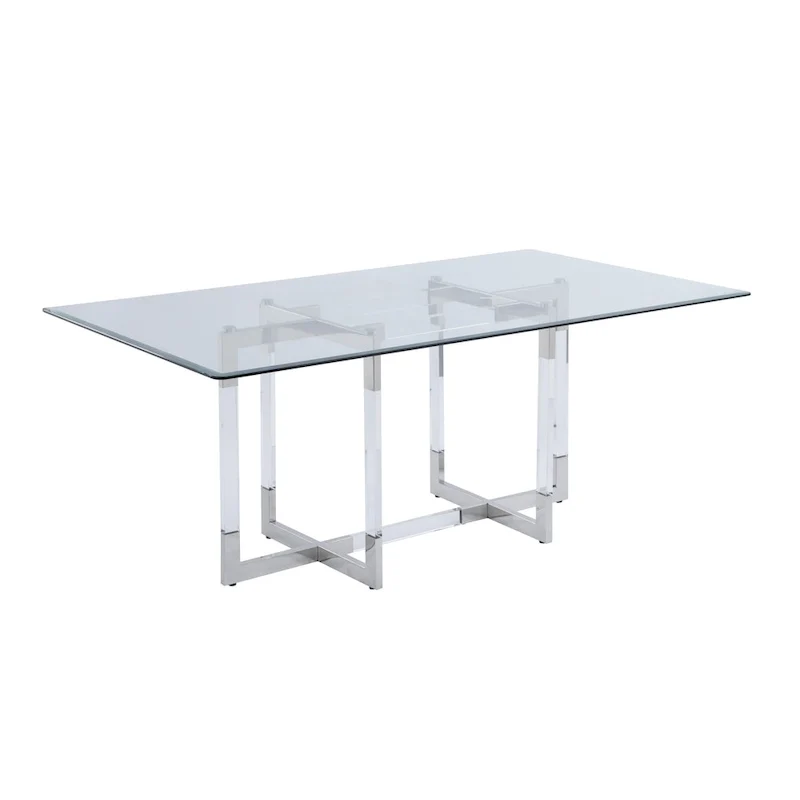Somette Amanda Glass and Acrylic 5-Piece Dining Set