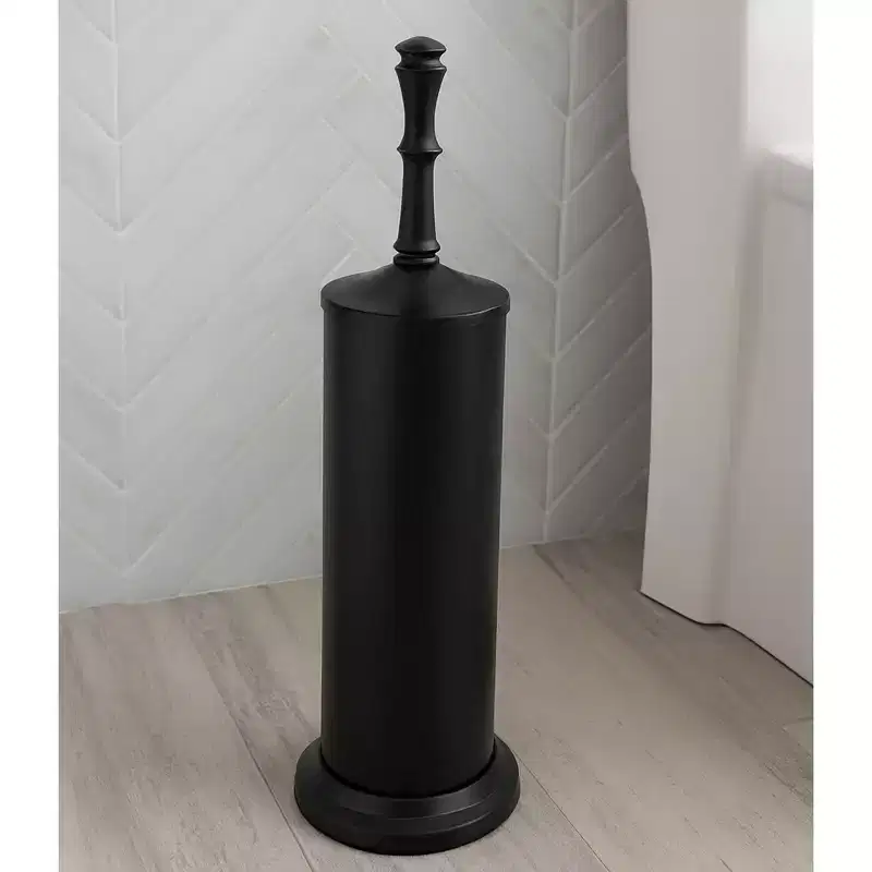 Home Mart Goods 16 Tall Black Toilet Brush Set with Holder
