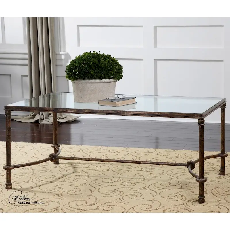 Uttermost Warring Rustic Bronze Patina Iron Coffee Table