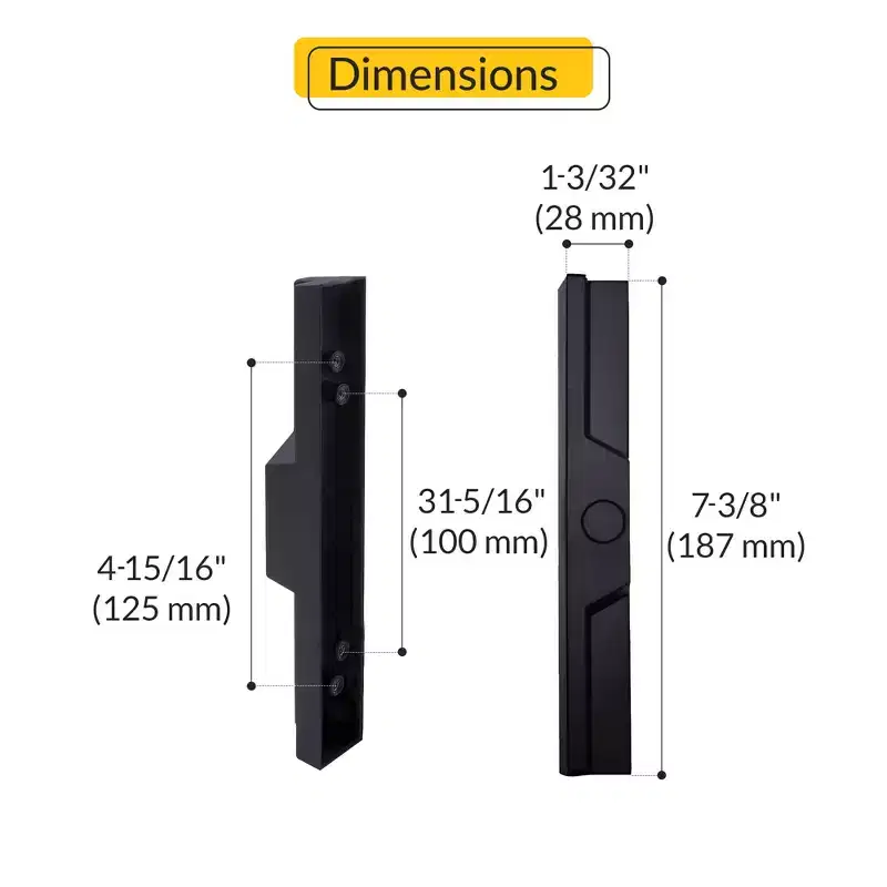 Brixwell 900-8281m Patio Door Handle Black Finish