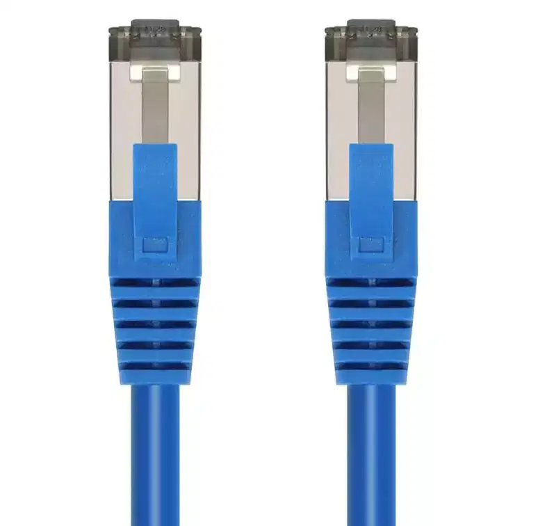 Monoprice Cat8 Patch Cable - 20 Feet - Blue | Double Shielded (S/FTP), 28AWG, 2GHz, 40G, Pure Bare Copper, Snagless RJ45, Ethernet Cable