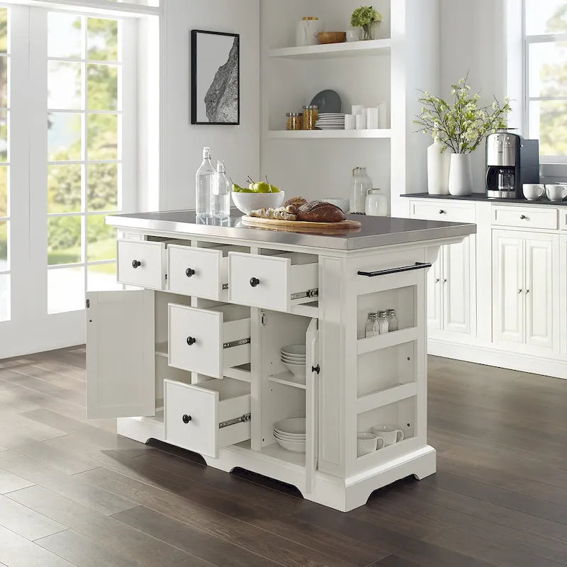 Crosley Julia Stainless Steel Top Kitchen Island - 50 W x32 D x 36 H