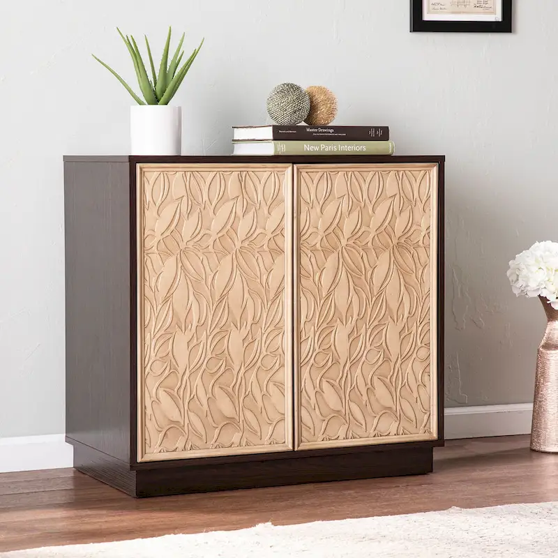 Transitional Brown Wood Cabinet