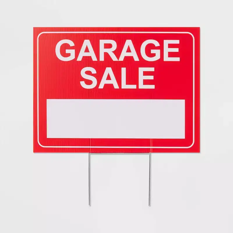 Garage Sale Sign - up&up™: Plastic, Red, 12"x16", Utility Shelf Parts, No Assembly Required