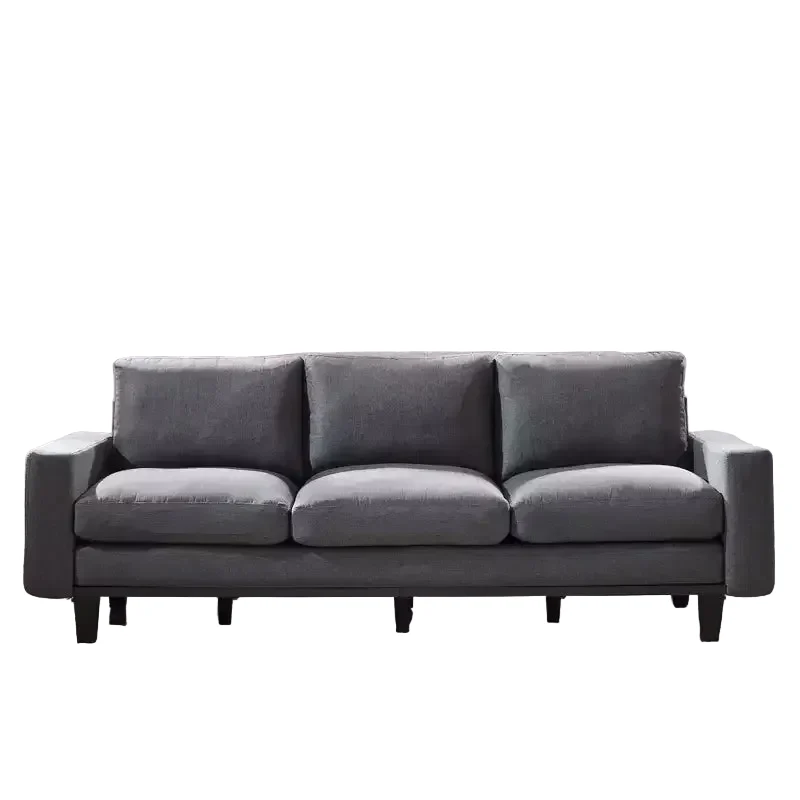 3-Seater Sofa with Deep Seat and Metal Frame