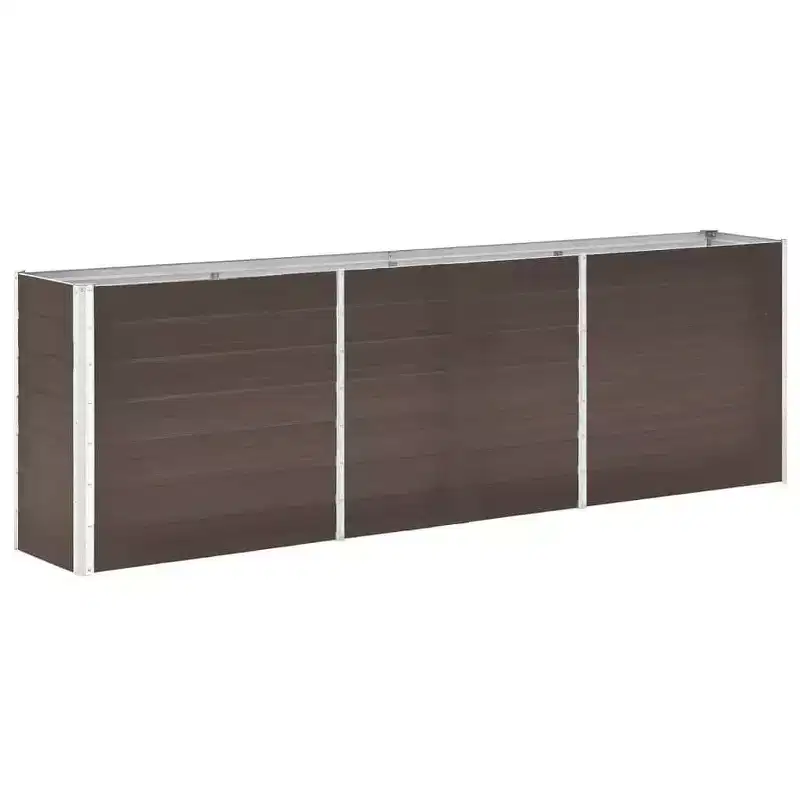 vidaXL Garden Raised Bed Galvanized Steel, Planter - 94.5 x 15.7 x 30.3