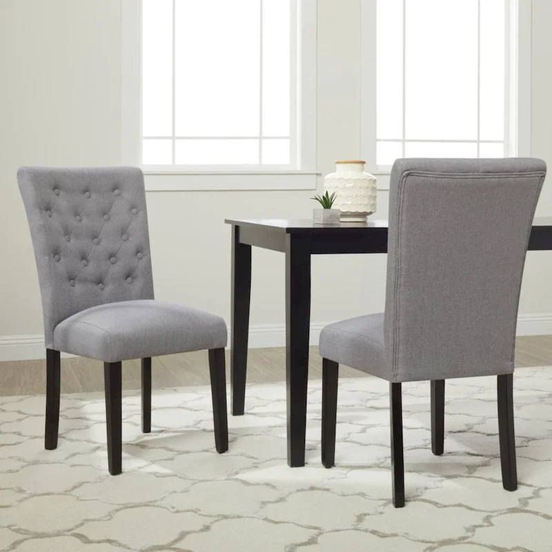 Upholstered Armless Parson Dining Chairs (Set of 2)