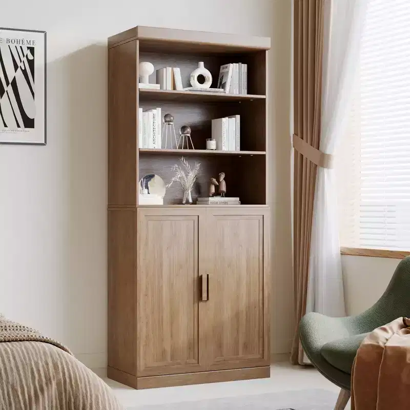 Large-Capacity Glass Door Storage Cabinet �C Stylish & Elegant