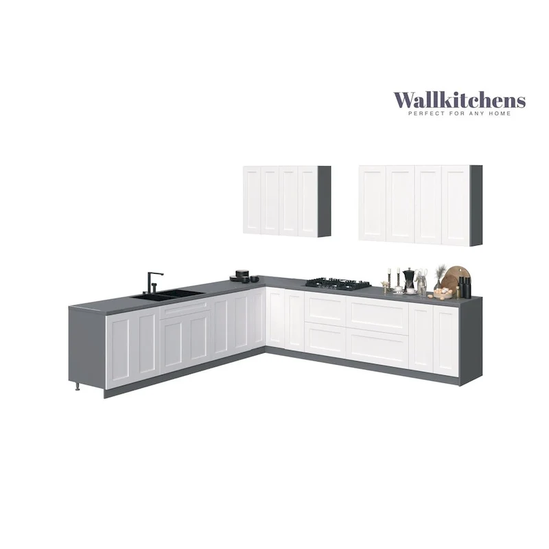 Kitchen Prodigy Collection White Matte Color Base Size 11Ft Wide - 130x130