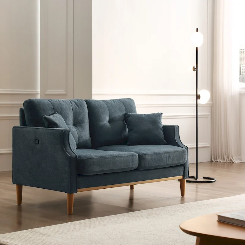 Loveseat With Waterproof Fabric,USB Charge