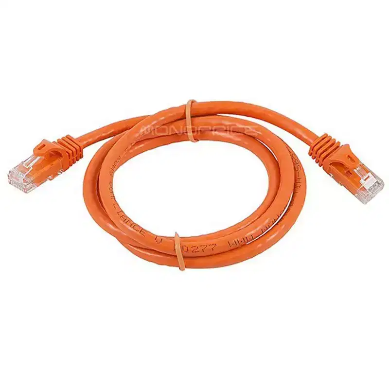 Monoprice Cat6 Ethernet Patch Cable - 3 Feet - Orange | Network Internet Cord - RJ45, Stranded, 550Mhz, UTP, Pure Bare Copper Wire, 24AWG - Flexboot