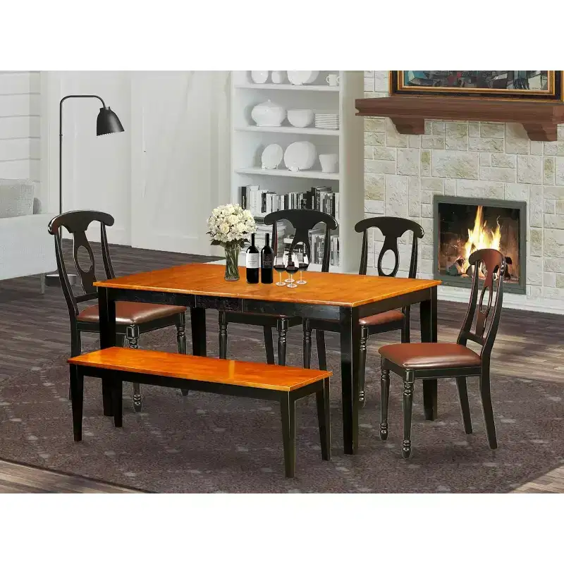 Dining Room Table Set for 8 - Solid Wood Chairs & Table - Cherry Finish - Home Decor