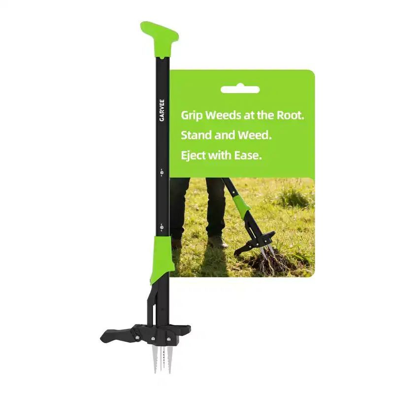 Garvee 4-Claw Stand Up Weed Puller - Gardening Hand Weeding Tool 40 in Handle (4-Claw)
