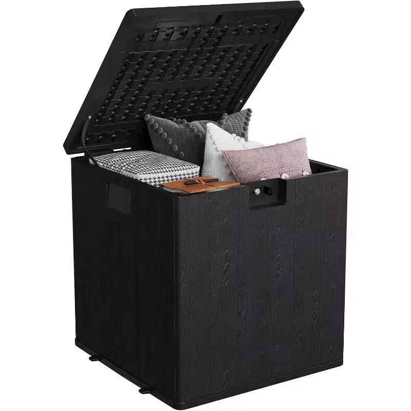 COZONY 28 Gallon Outdoor Deck Box, Heavy Duty Waterproof Resin Storage Locking Lid for Patio Cushions Gardening Supplies Package Protection