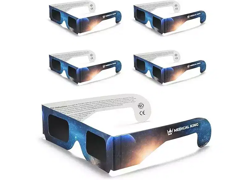 Solar Eclipse Glasses - Solar Filters Glasses with Solar Safe Filter Technology - CE and ISO Certified 2024 - 5-Pack MedicalKingUsa