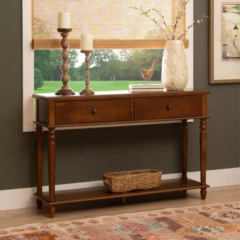 Mcghie Console Table | Hazelnut Wood Finish | Entryway & Living Room