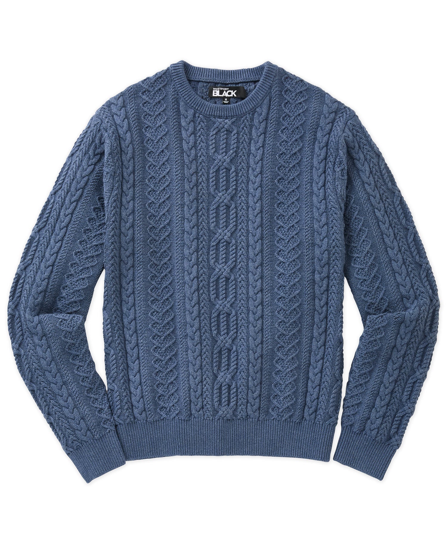 Cable Crew Neck Sweater �C Indigo